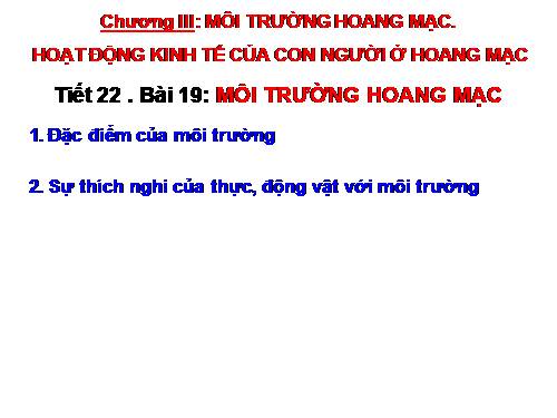 Bài 19. Môi trường hoang mạc