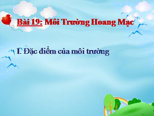 Bài 19. Môi trường hoang mạc