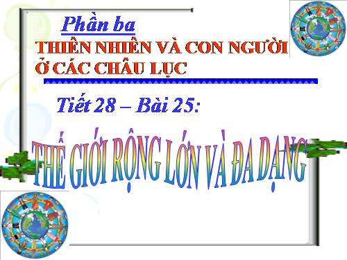 Bài 25. Thế giới rộng lớn và đa dạng