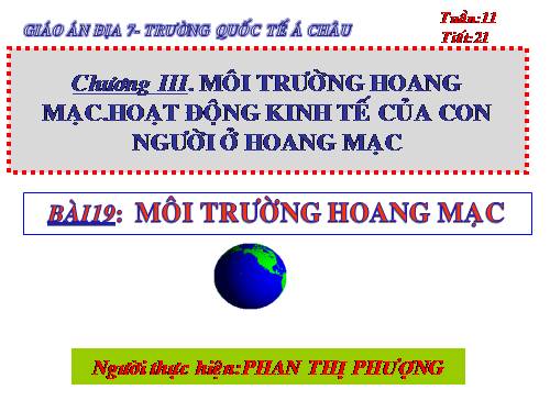 Bài 19. Môi trường hoang mạc