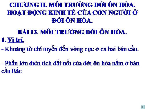 Bài 13. Môi trường đới ôn hòa