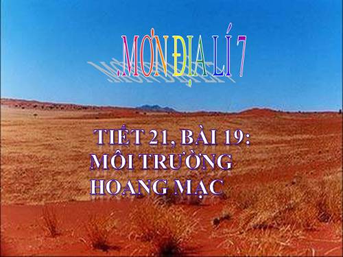 Bài 19. Môi trường hoang mạc