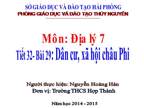 Bài 29. Dân cư, xã hội châu Phi