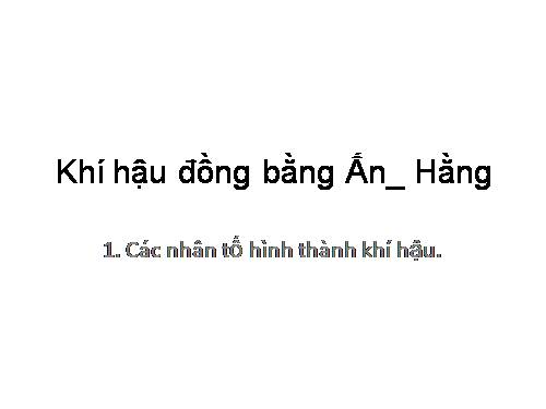 khí hậu đồng bằng ấn hằng