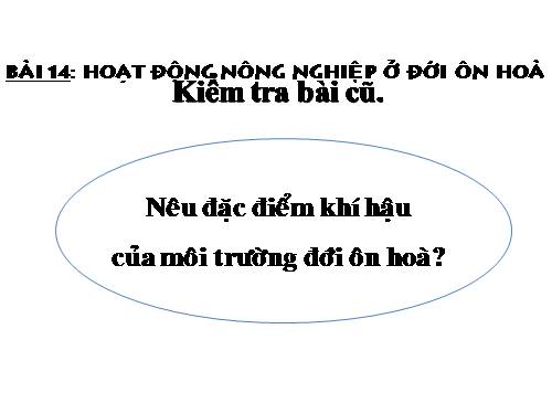 Bài 14. Hoạt động nông nghiệp ở đới ôn hòa