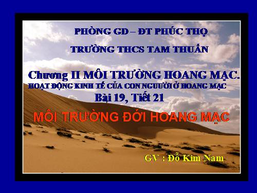 Bài 19. Môi trường hoang mạc