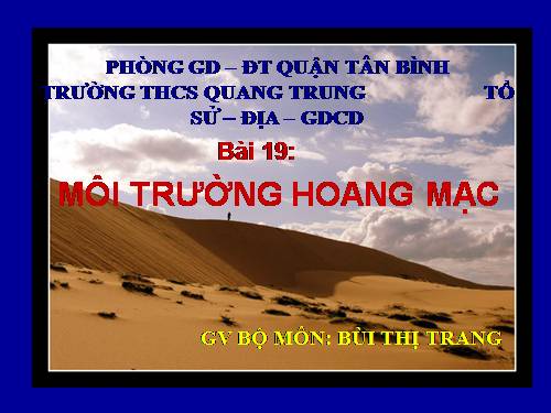 Bài 19. Môi trường hoang mạc