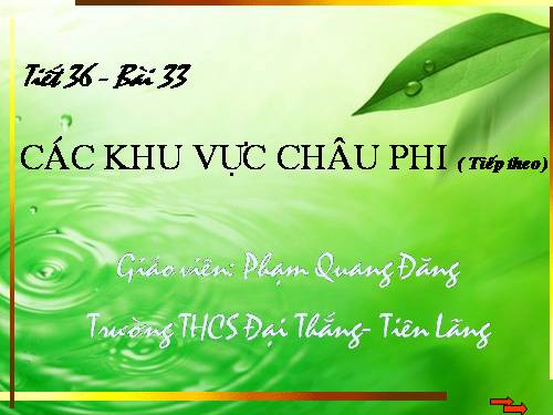 Bài 32. Các khu vực châu Phi