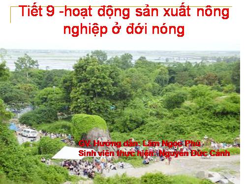 Bài 9. Hoạt động sản xuất nông nghiệp ở đới nóng