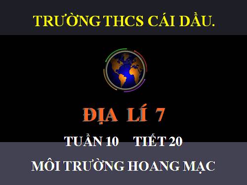 Bài 19. Môi trường hoang mạc