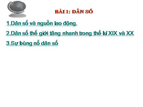 Bài 1. Dân số