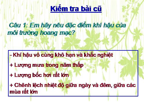 Bài 20. Hoạt động kinh tế của con người ở hoang mạc