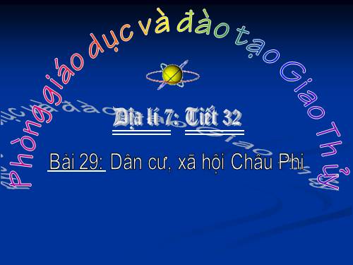 Bài 29. Dân cư, xã hội châu Phi