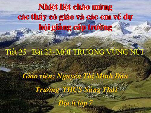 Bài 23. Môi trường vùng núi