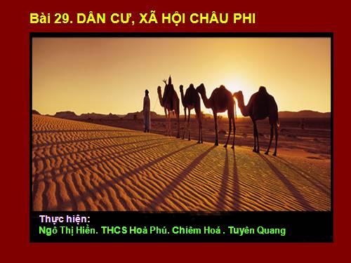 Bài 29. Dân cư, xã hội châu Phi