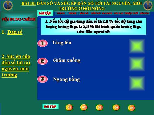 Bài 10. Dân số và sức ép dân số tới tài nguyên, môi trường ở đới nóng