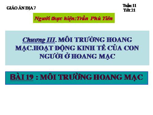 Bài 19. Môi trường hoang mạc