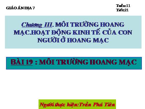 Bài 19. Môi trường hoang mạc