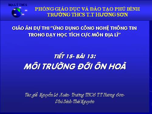 Bài 13. Môi trường đới ôn hòa