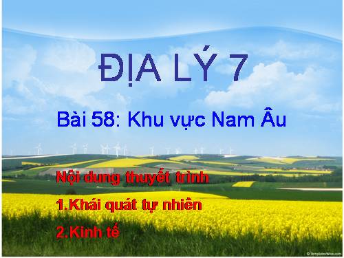 Bài 58. Khu vực Nam Âu