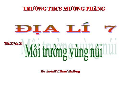 Bài 23. Môi trường vùng núi