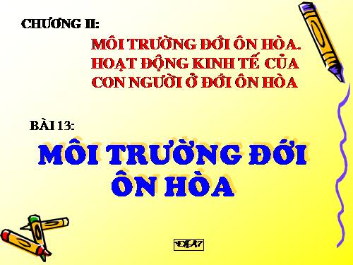 Bài 13. Môi trường đới ôn hòa