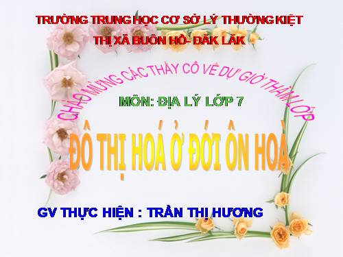 Bài 16. Đô thị hóa ở đới ôn hòa