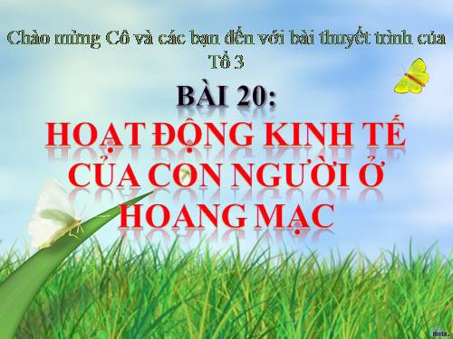 Bài 20. Hoạt động kinh tế của con người ở hoang mạc