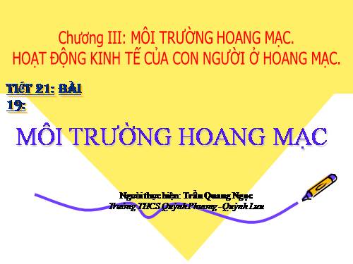 Bài 19. Môi trường hoang mạc