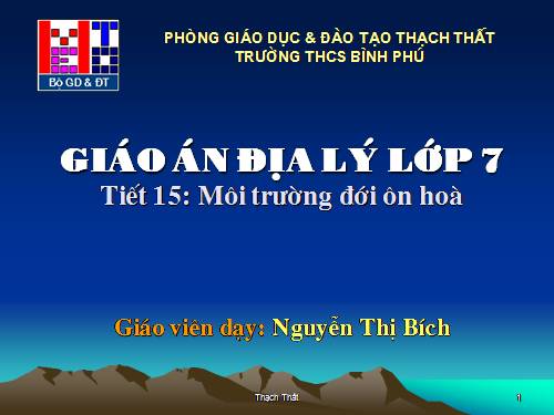 Bài 13. Môi trường đới ôn hòa