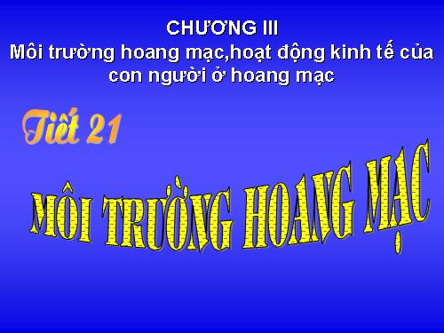 Bài 19. Môi trường hoang mạc