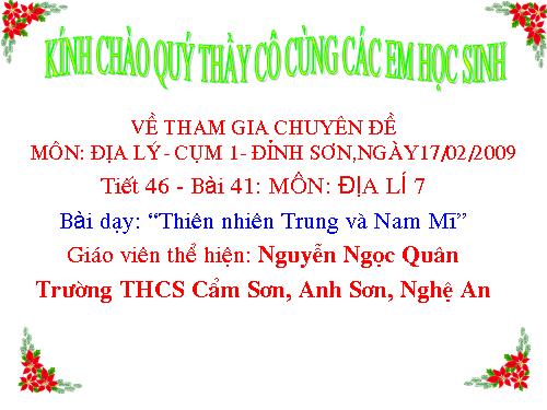 Bài 41. Thiên nhiên Trung và Nam Mĩ