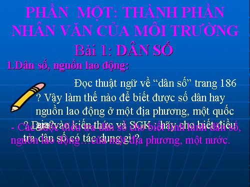 Bài 1. Dân số