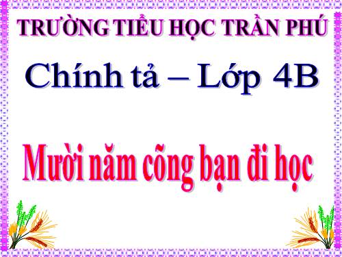 Tuần 2. Nghe-viết: Mười năm cõng bạn đi học