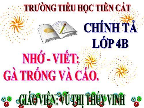 Tuần 7. Nhớ-viết: Gà Trống và Cáo