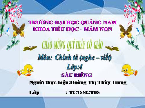 Tuần 22. Nghe-viết: Sầu riêng