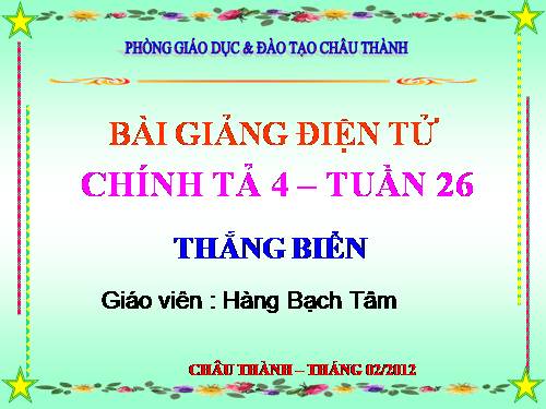 Tuần 26. Nghe-viết: Thắng biển