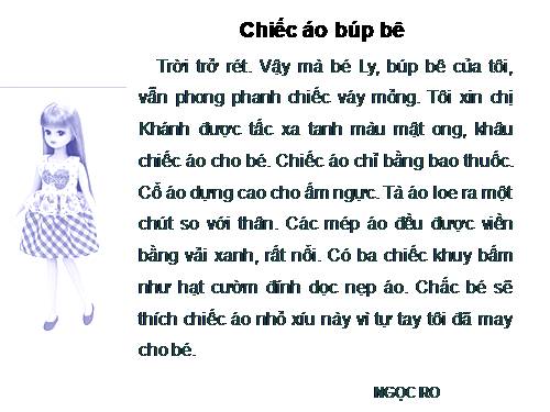 Tuần 14. Nghe-viết: Chiếc áo búp bê