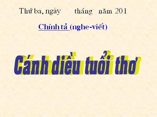 Tuần 15. Nghe-viết: Cánh diều tuổi thơ