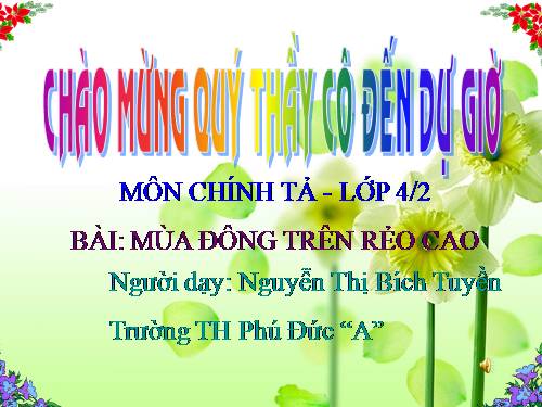 Tuần 17. Nghe-viết: Mùa đông trên rẻo cao