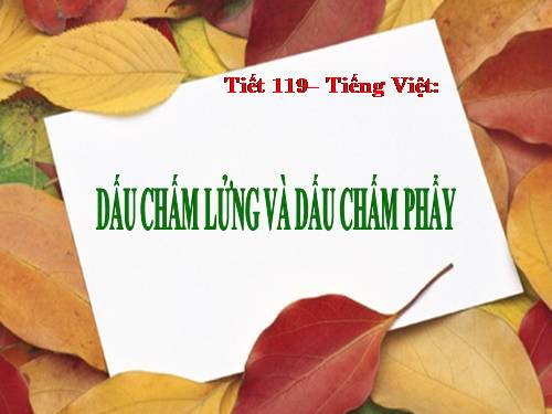 Bài 29. Dấu chấm lửng và dấu chấm phẩy