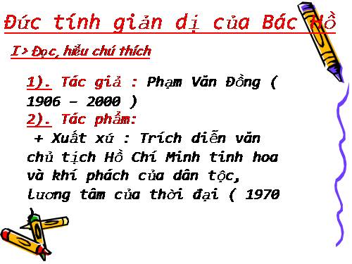 Bài 23. Đức tính giản dị của Bác Hồ