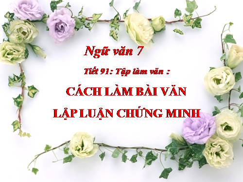 Bài 22. Cách làm bài văn lập luận chứng minh