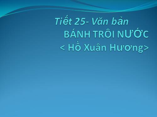 Bài 7. Bánh trôi nước