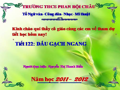 Bài 30. Dấu gạch ngang