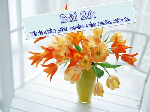 Bài 20. Tinh thần yêu nước của nhân dân ta