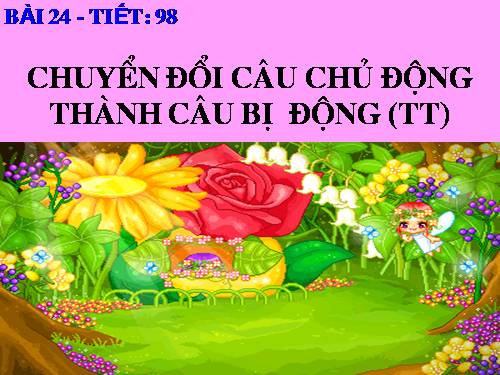 Bài 24. Chuyển đổi câu chủ động thành câu bị động (tiếp theo)