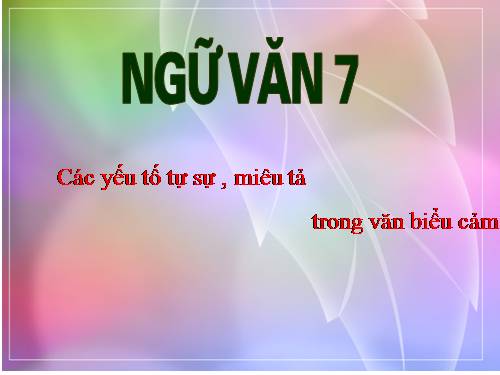 Bài 11. Các yếu tố tự sự, miêu tả trong văn bản biểu cảm