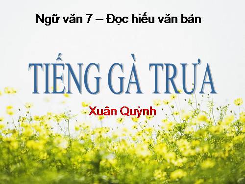 Bài 13. Tiếng gà trưa