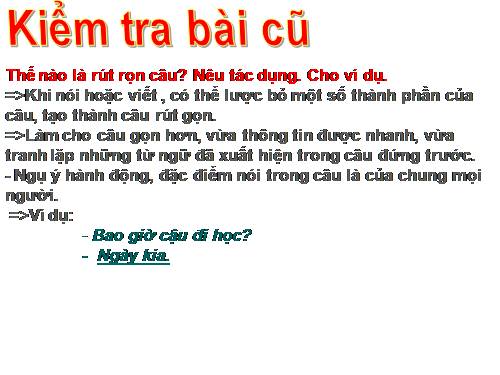 Bài 20. Câu đặc biệt